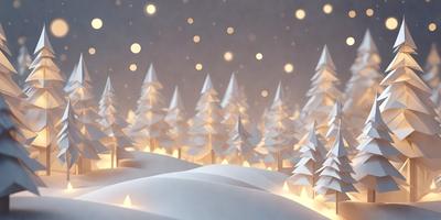Primary subject: Snowy trees with white lights.
Setting/background: A snowy landscape with a field of white snow.
Visual style: Digital art.
Colors and mood: The image is predominantly white, with the snowy trees and white lights creating a serene and peaceful atmosphere.